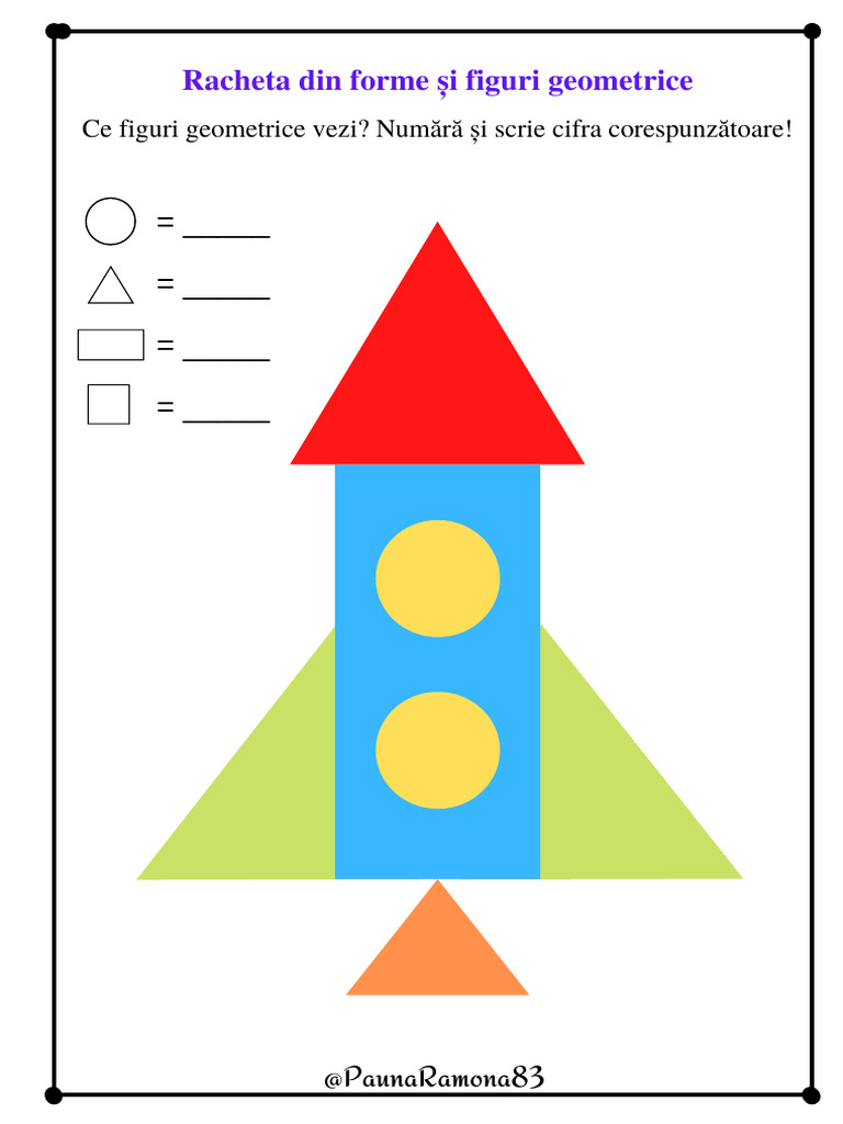 Racheta Din Figuri Geometrice - Fișe de Lucru | PDF