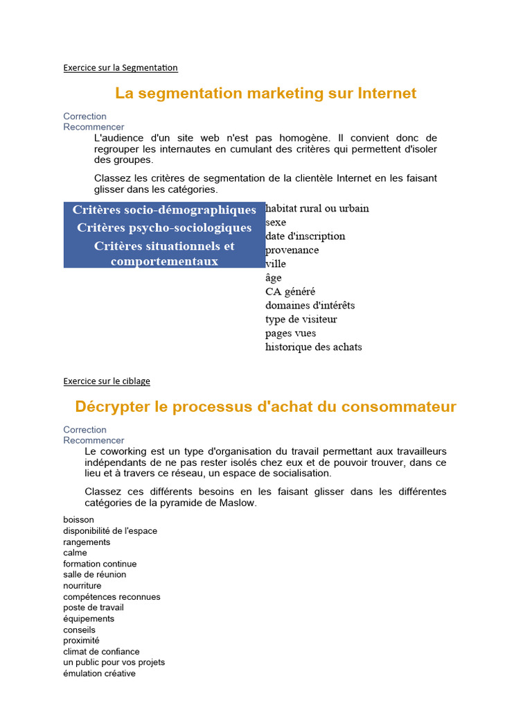 Exercice Sur La Segmentation | PDF