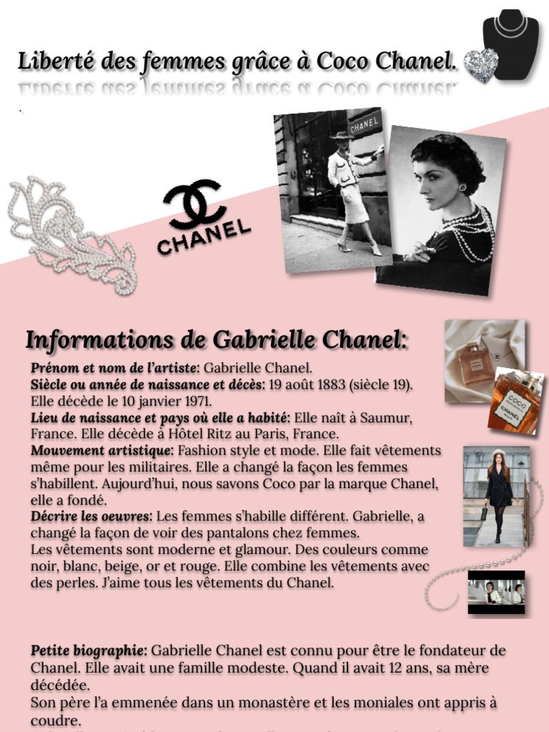 Coco Chanel : Pionnière de la mode féminine | PDF