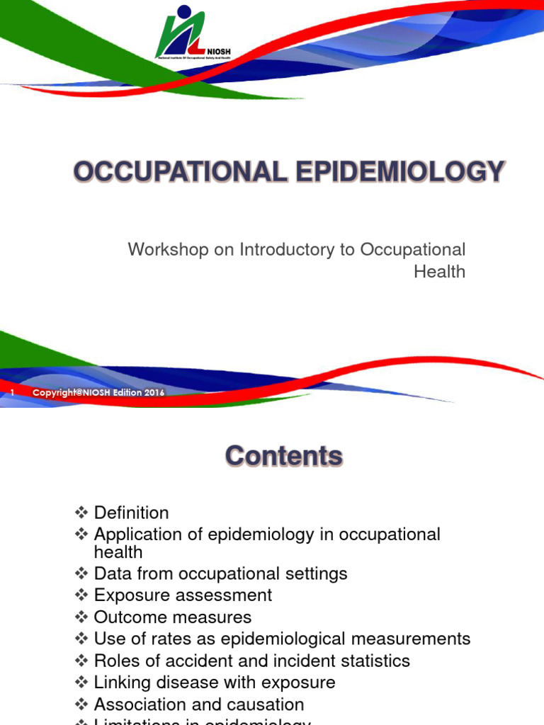 103 Occupational Epidemiology PDF Epidemiology Risk
