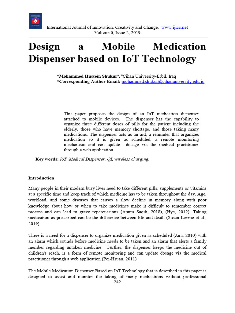 磁力锁-Design a Mobile Medication Dispenser based on IoT Technology | PDF ...
