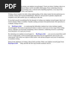 Airplane Research Paper