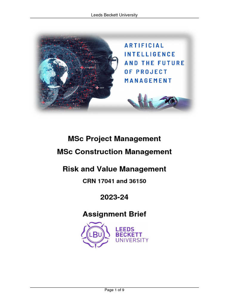 119 - Risk and Value Management - Assessment Brief 2023-24 | PDF ...