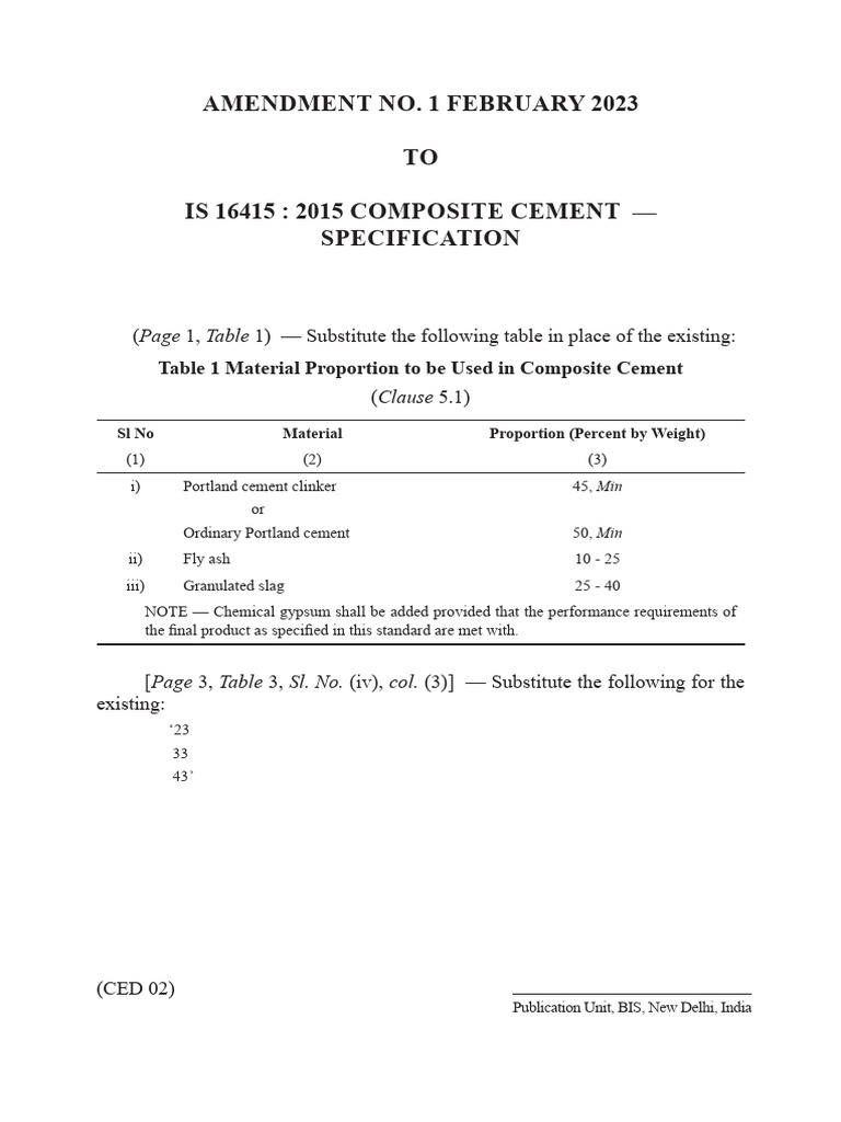 Cement Is Code 16415