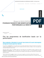 POURQUOI PASSER D'UNE BONIFICATION BASÉE SUR LA PERFORMANCE AU MÉRITE - MS Groupe Conseil