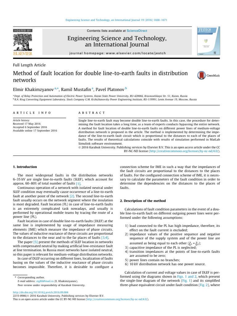 Fault Detection in Power Networks | PDF | Electrical Impedance ...
