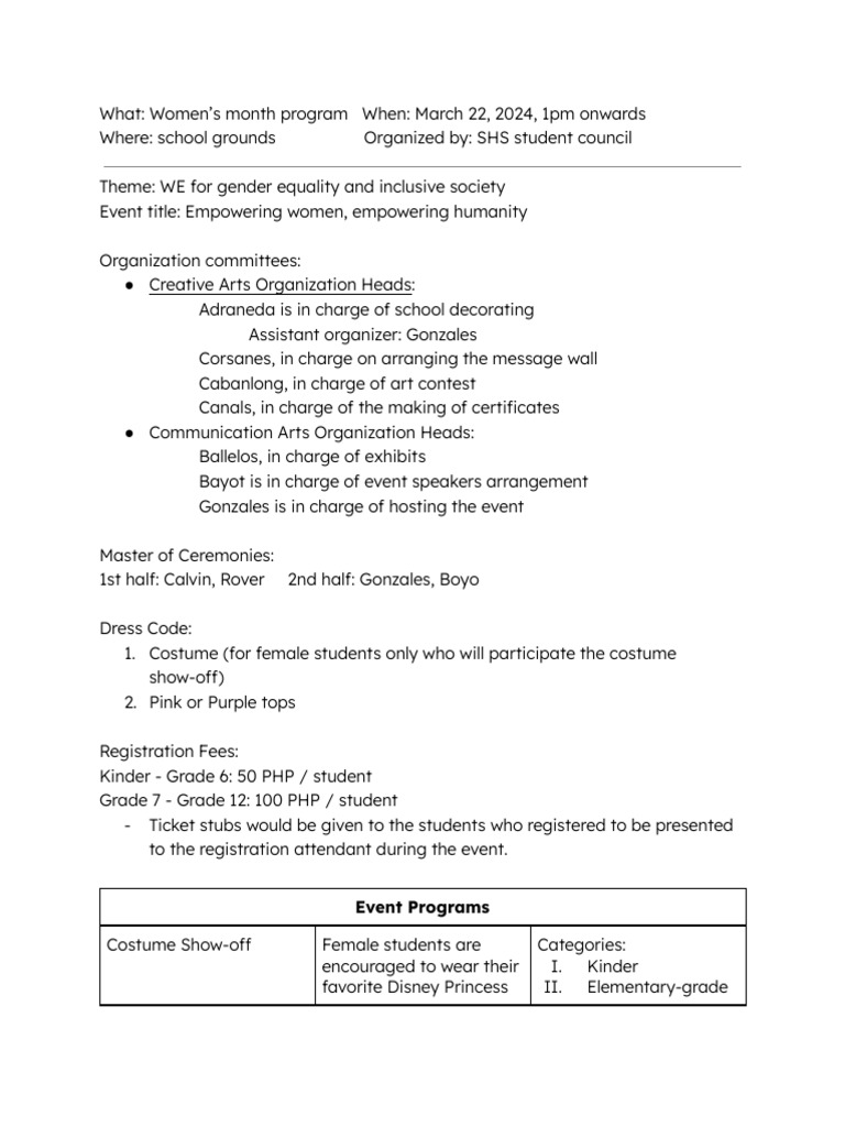 Women s month program pdf
