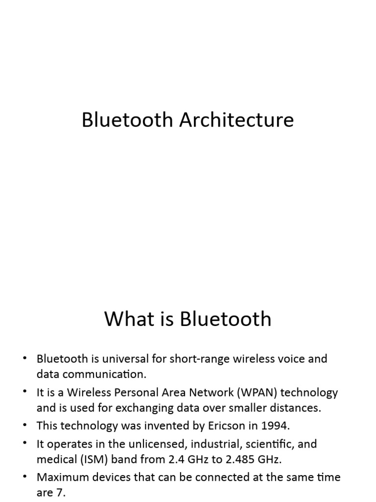 Bluetooth Architecture Overview | PDF | Bluetooth | Computer Engineering