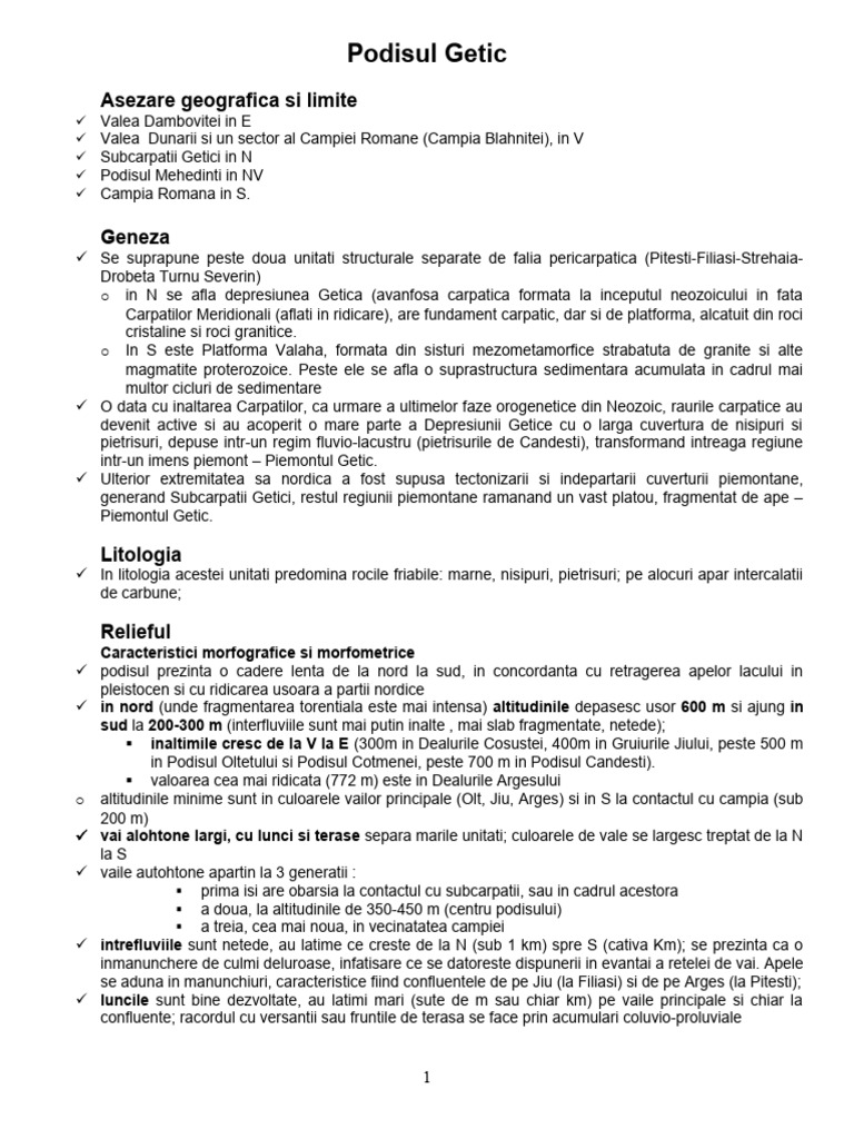 Podisul Getic | PDF