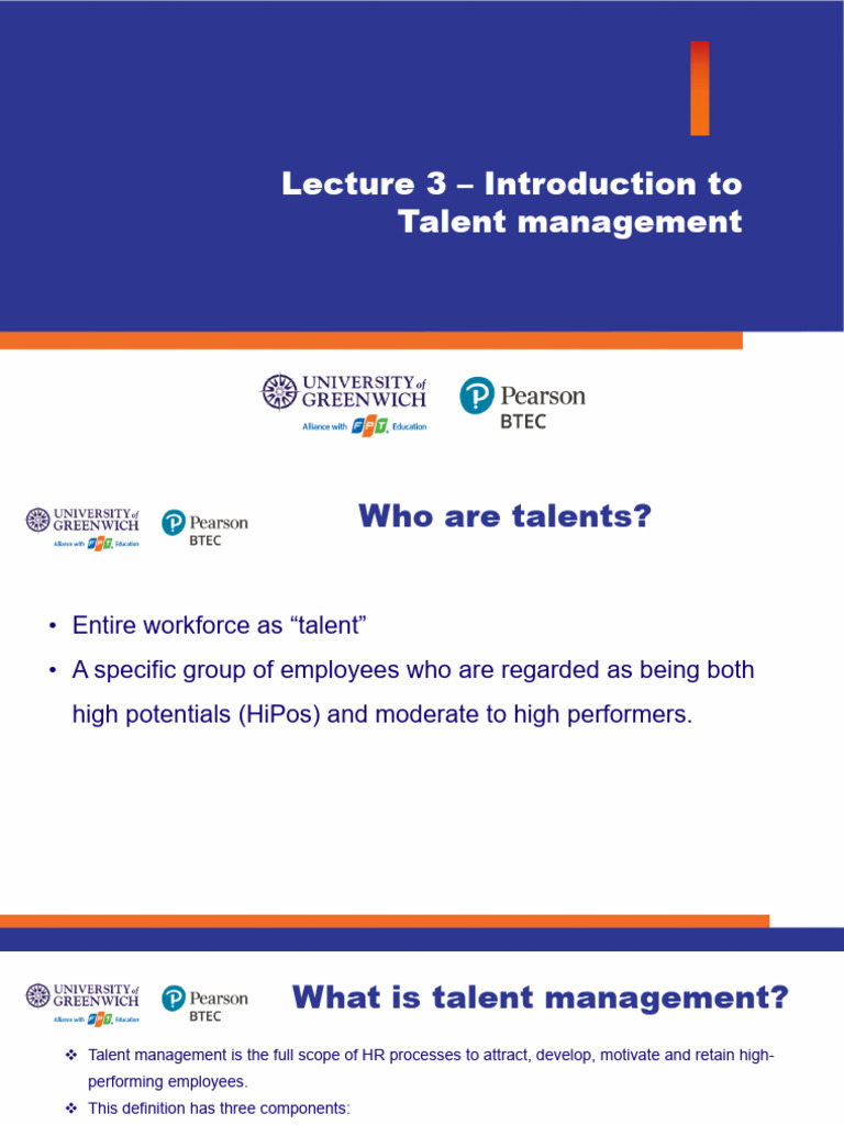 Lecture 3 Talent Management Pdf Talent Management Employee