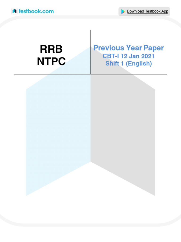 RRB NTPC CBT-I 2021 Question Paper | PDF