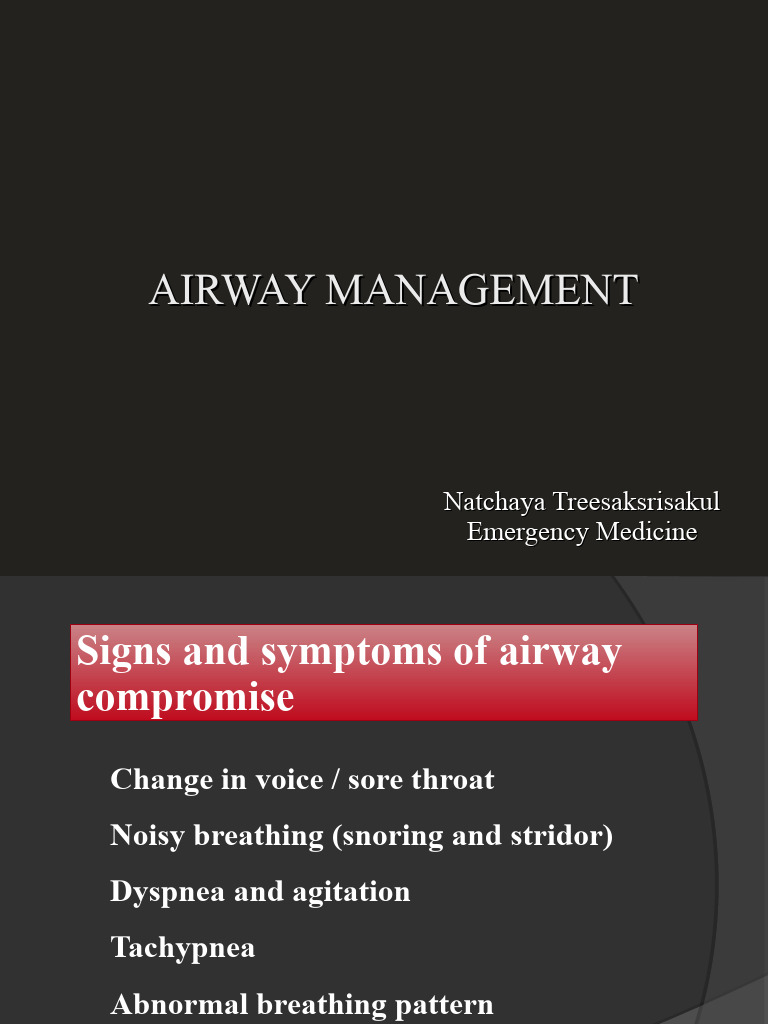 Airway Management Techniques and Protocols | PDF | Respiratory Tract ...