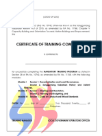 Annex B - Certificate of Training Completion