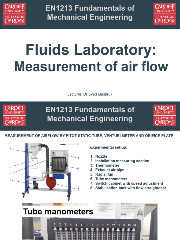 Airflow Measurement Techniques Lab | PDF | Fluid Dynamics | Reynolds Number