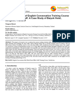 The Development of English Conversation Training Course For Front Office Staff: A Case Study of Baiyok Hotel, Bangkok, Thailand