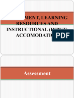 Assessment, Learning Resources and Instructional (Input