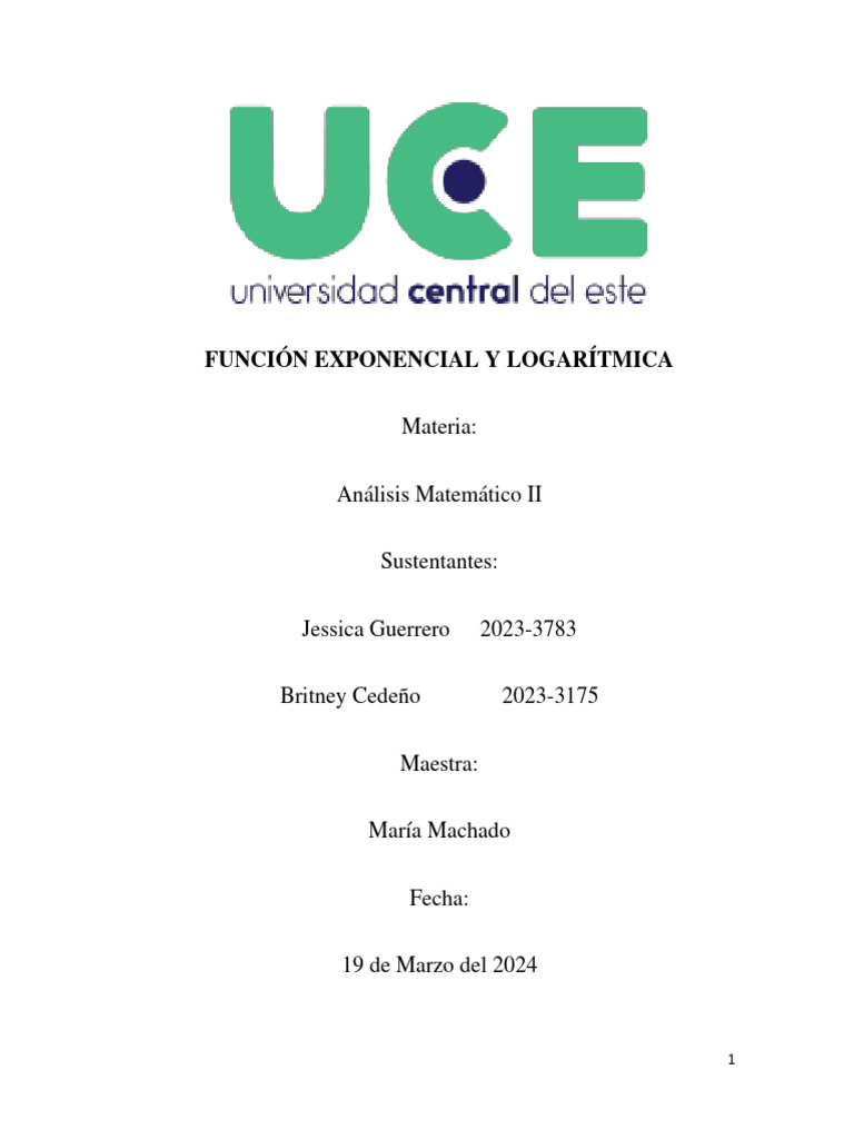 Funciones Exponencial y Logarítmica | PDF | Logaritmo | Funcion exponencial