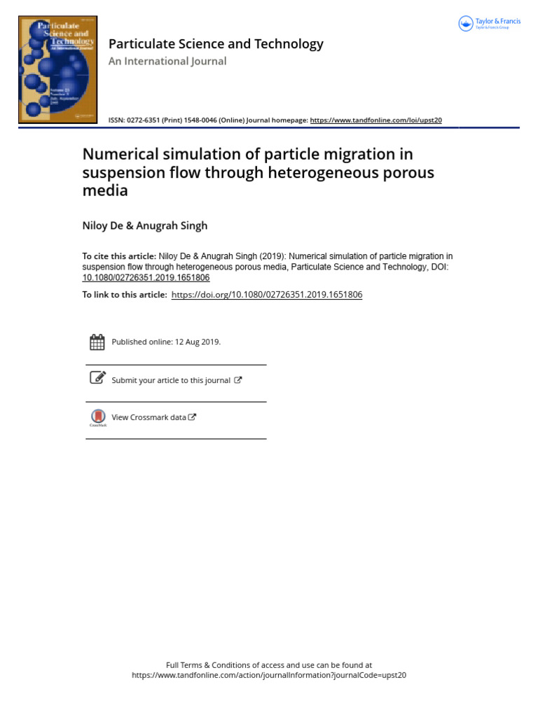 Numerical Simulation of Particle Migration in Suspension Flow Through ...