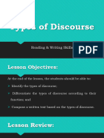 Types of Discourse Week 1.1