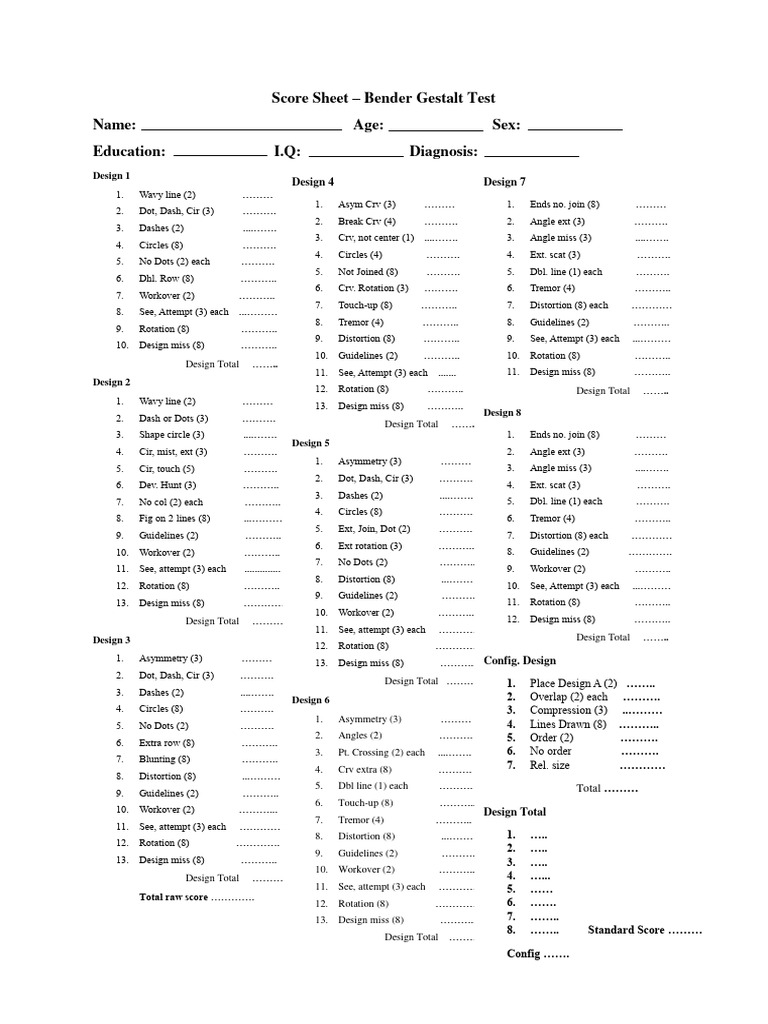 BGT Scoring | PDF