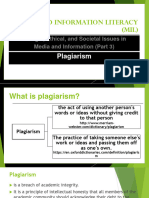 Legal Ethical and Societal Issues in Media and Information Plagiarism