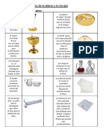 Church Liturgical Objects and Terms Spanish Final