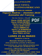 Gran Venta Fallow Latinoamericano - Lunes 25 de Marzo - Yeguas Madres - Destetes 2023 - Animales Del Training