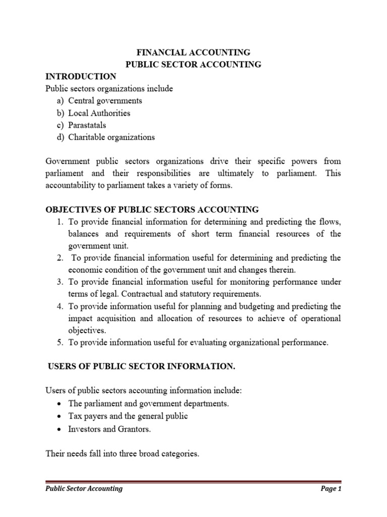 Public Sector Accounting Overview | PDF | Fund Accounting | Expense