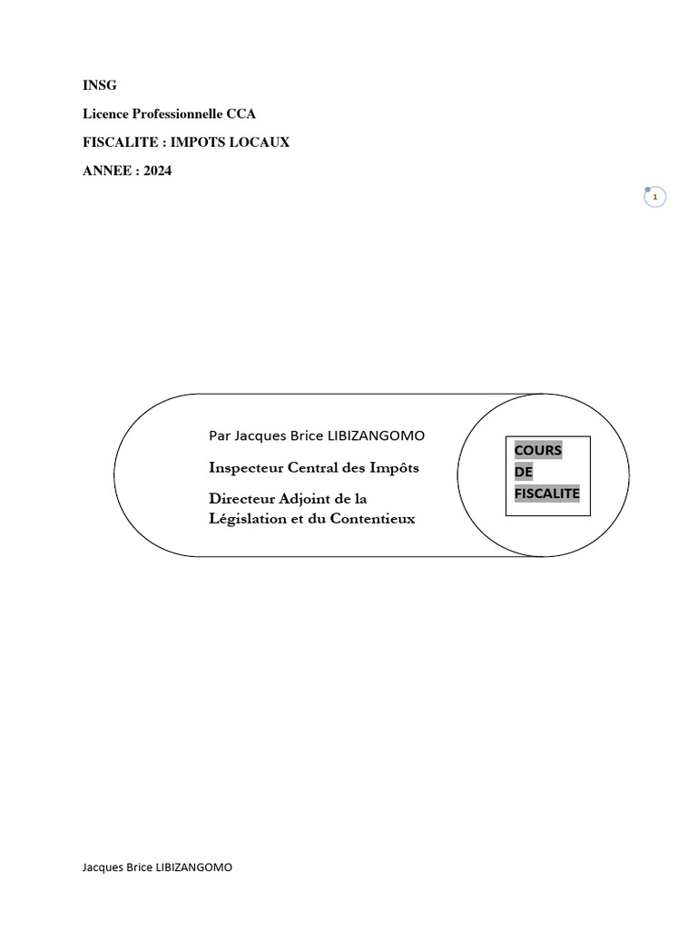 Fiscalité des Impôts Locaux au Gabon | PDF | Impôts | Décentralisation