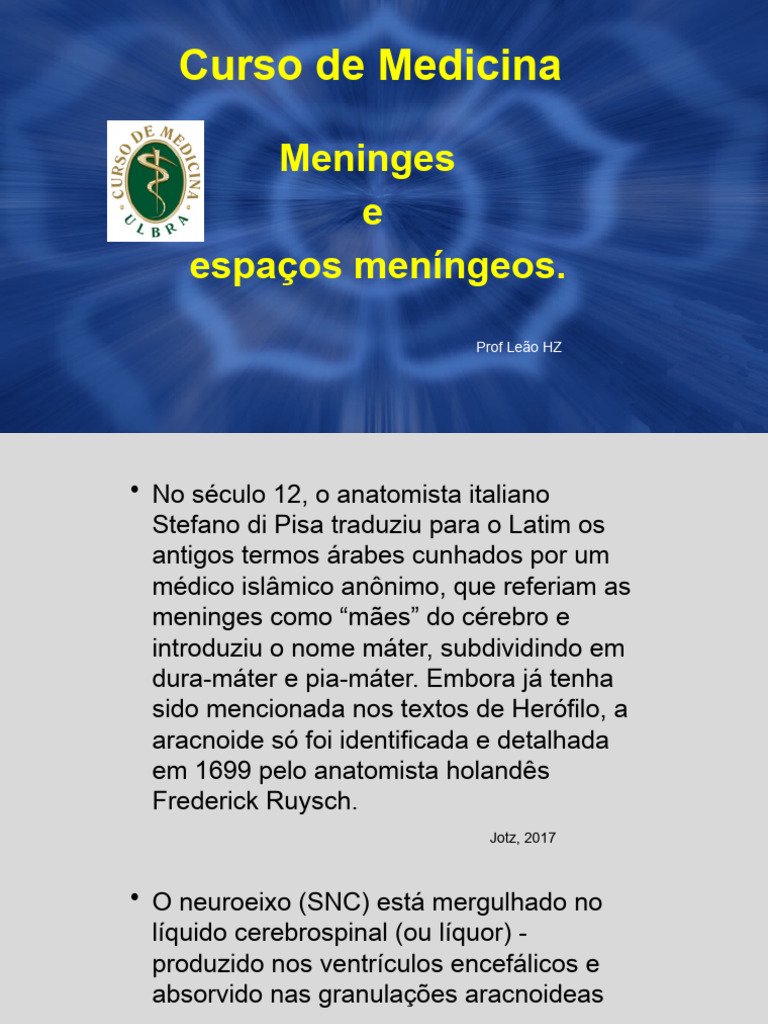Anatomia das Meninges Cerebrais | PDF | Sistema nervoso | Anatomia