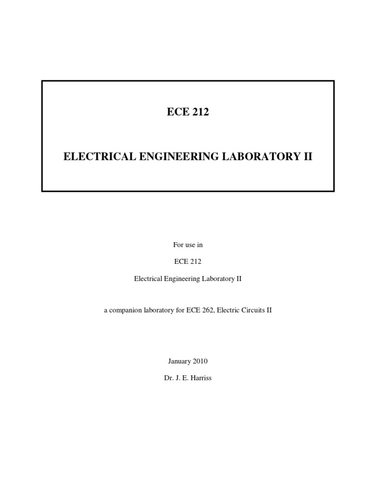 For Use in ECE 212 Electrical Engineering Laboratory II | PDF ...