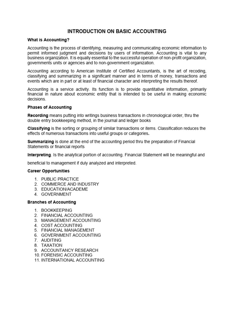 Basic Accounting Concepts Guide | PDF | Debits And Credits | Equity ...
