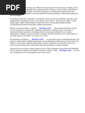 3000 Word Research Paper