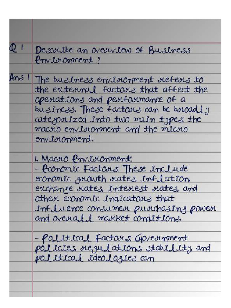 Business Environment Unit 1 Assingment 1 | PDF