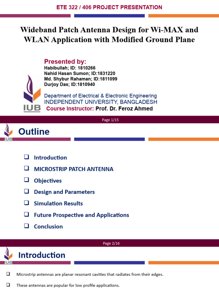Wideband Patch Antenna Design for WiMAX | PDF | Antenna (Radio) | Radio