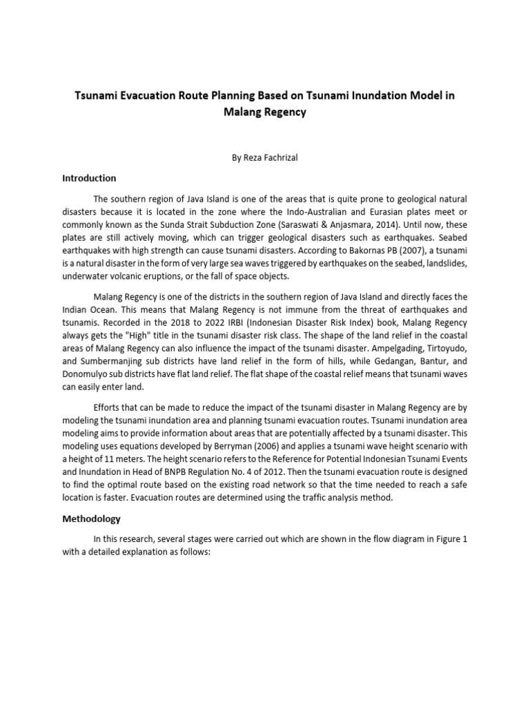 Tsunami evacuation plan example