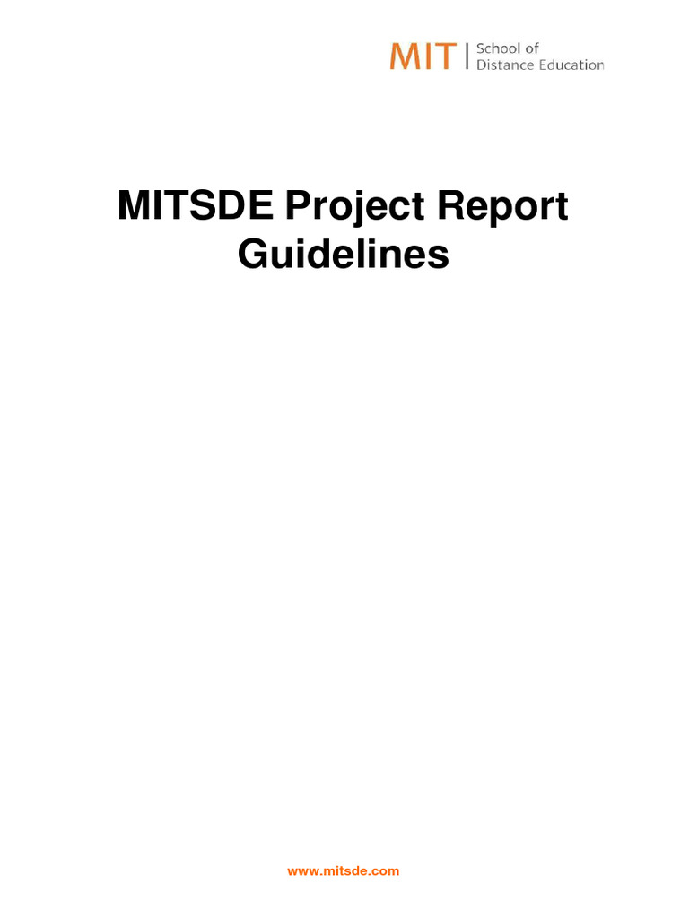 MITSDE Project Report Guidelines | PDF | Data | Information