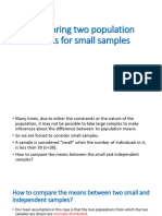Comparing Two Population Means For Small Samples