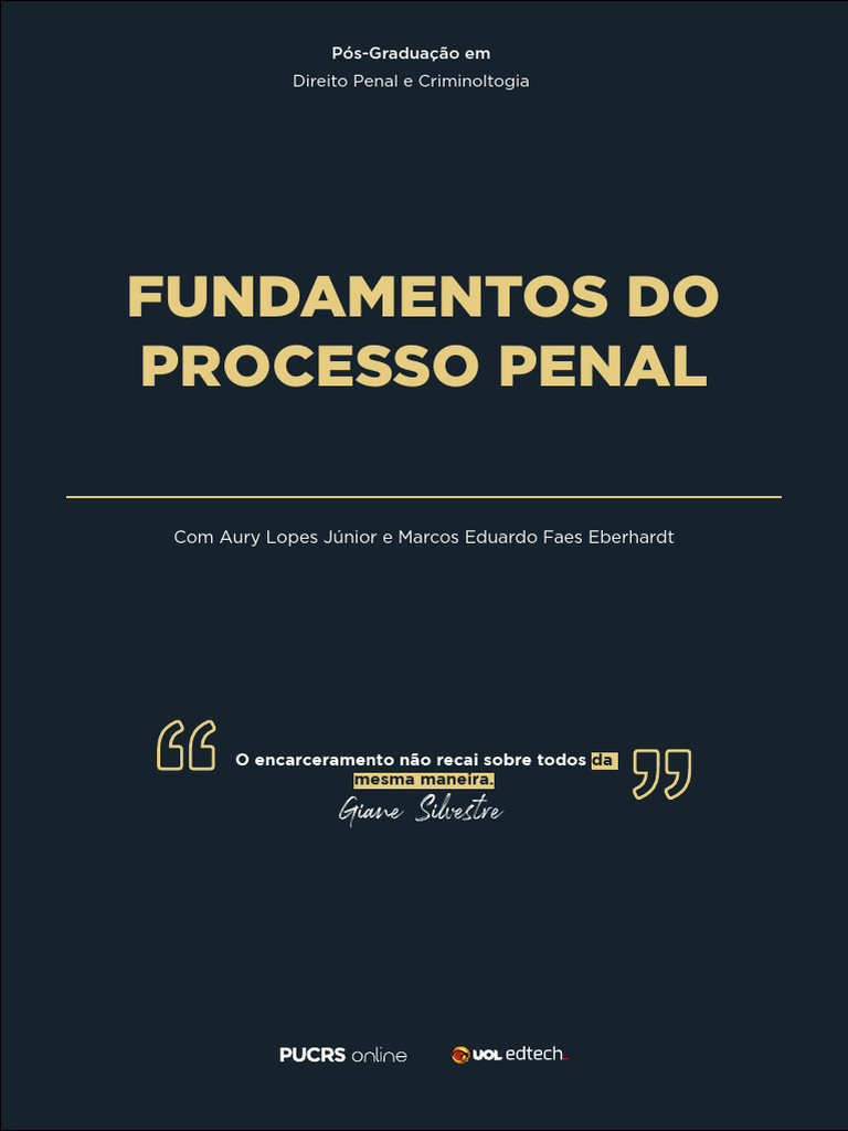 Livro Da Disciplina Fundamentos Do Processo Penal Pdf Ação Judicial