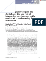 R D Management - 2018 - Ruiz - Absorbing Knowledge in The Digital Age The Key Role of Integration Mechanisms in The