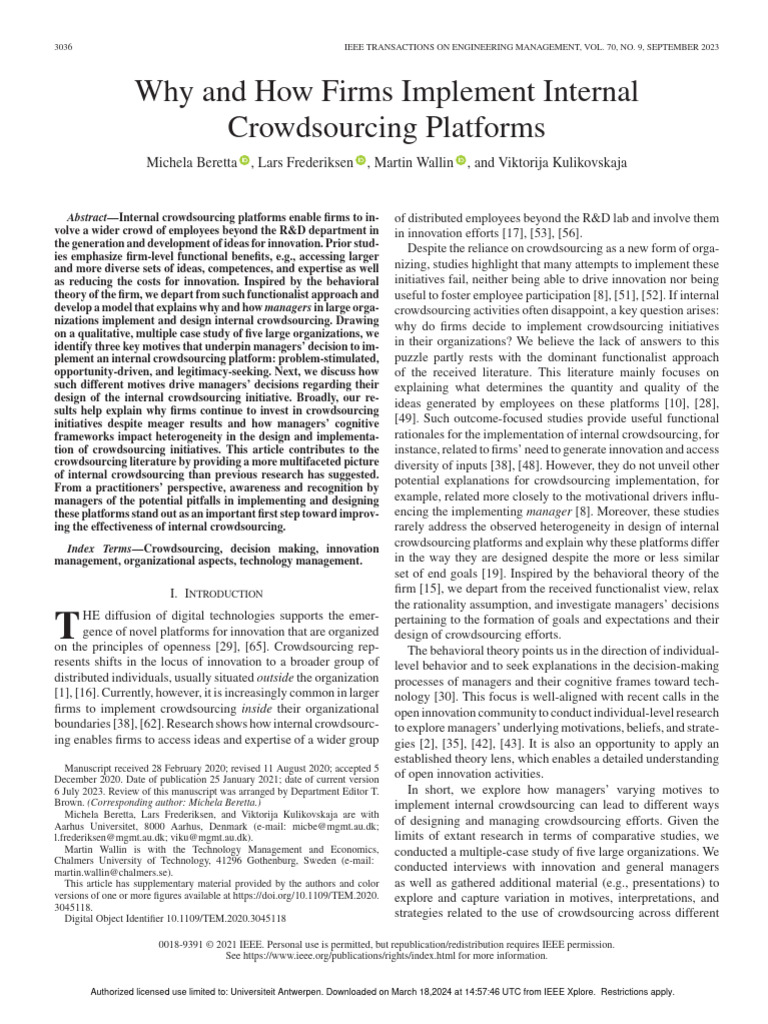 Implementing Internal Crowdsourcing | PDF | Career & Growth | Business