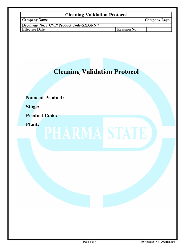 Template of Cleaning Validation Protocol | PDF | Quality Assurance