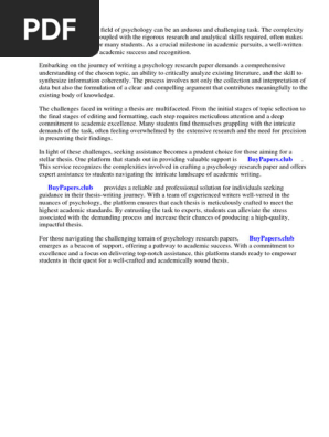 Research Paper Psychology Free