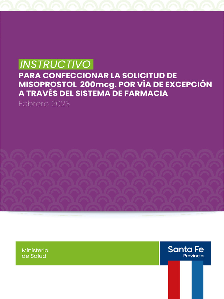 Instructivo para confeccionar la solicitud de misoprostol pdf