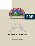Subject Outline: Academic Year: 2023-2024