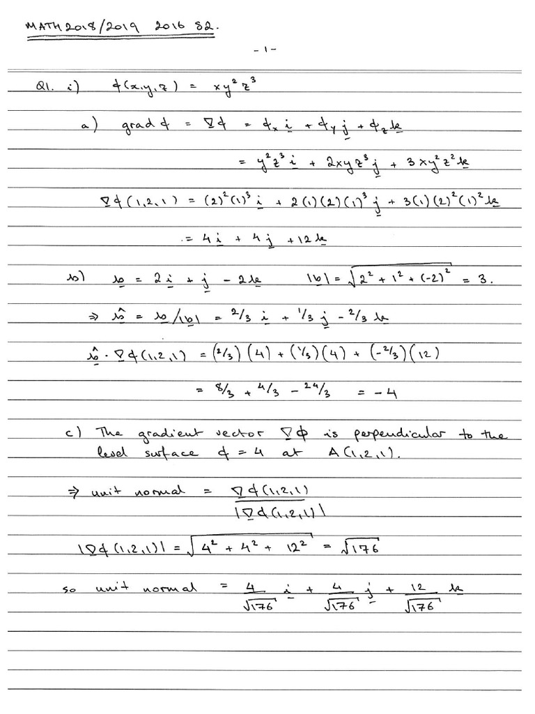 MATH2019 S2 2016 Solutions | PDF