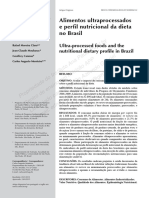 Alimentos Ultraprocessados e Perfil Nutricional Da Dieta No Brasil