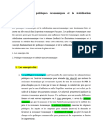 Les Politiques Économiques Et La Stabilisation Macroéconomique