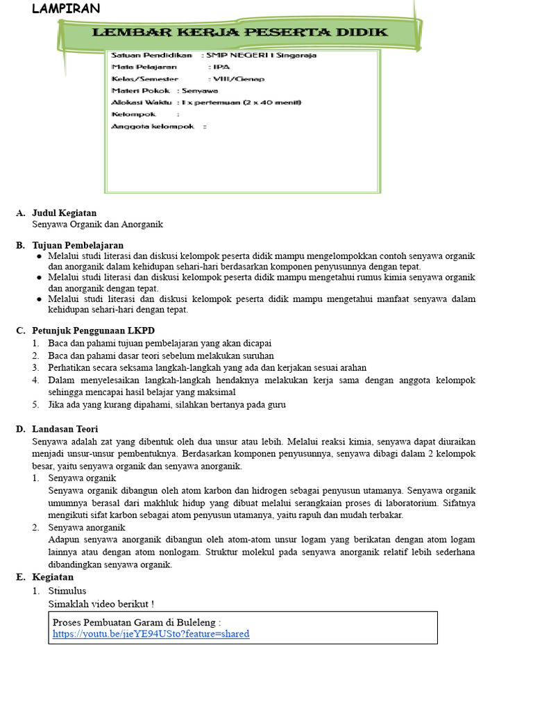 LKPD - Microteaching | PDF | Kesehatan Holistik | Sains & Matematika