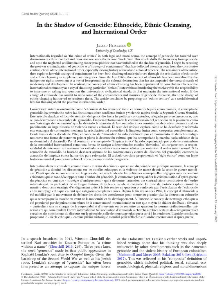 Haiskanen Ethnocide Genocide | PDF | Genocides | Ethnic Cleansing